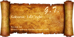 Gabona Tünde névjegykártya